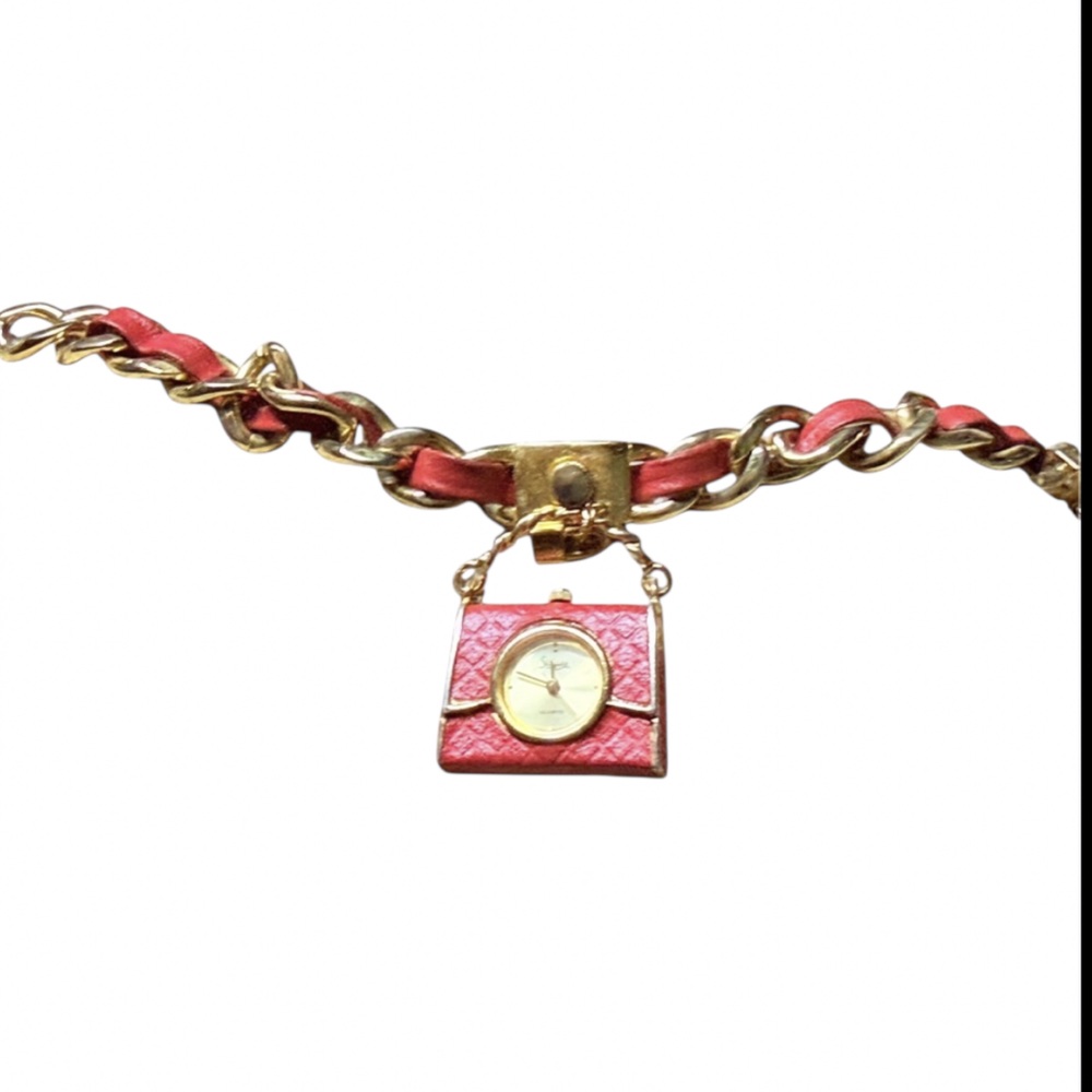 Source Unknown Pink and Gold Watch Bracelet